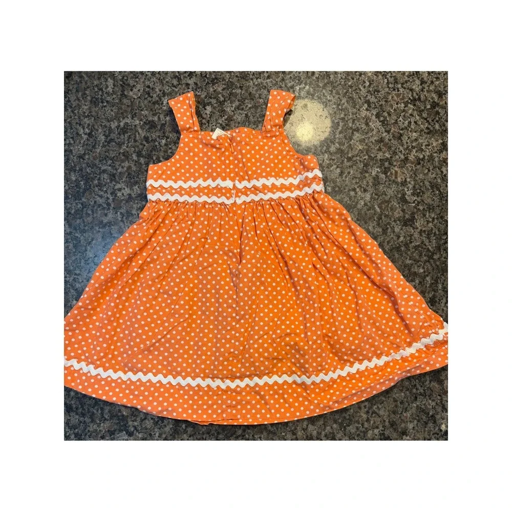 Gymboree Orange Polka Dot‎ Ric-Rac Cotton Dress Girls 18-24 Months 240538993